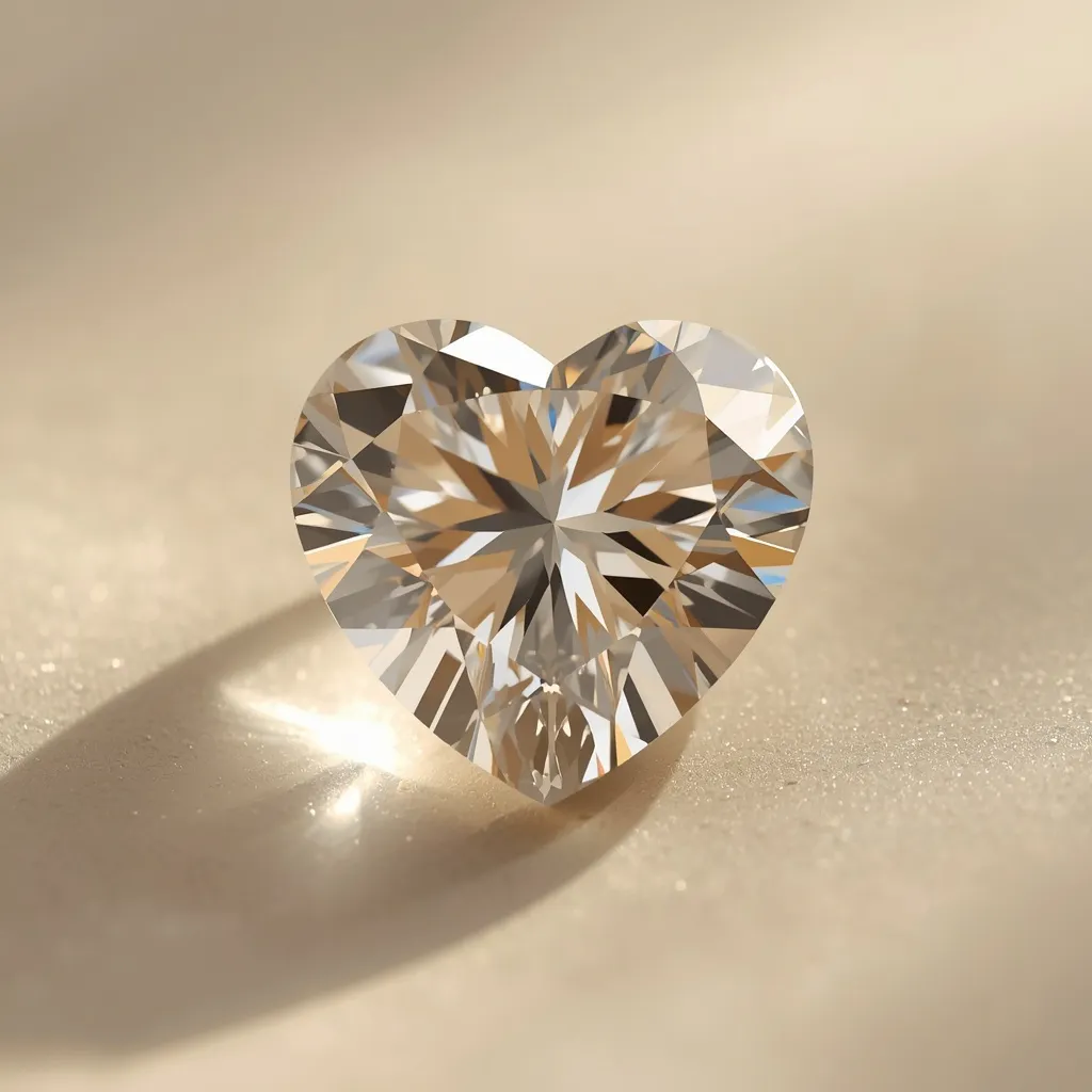 Heart shape lab-grown diamond