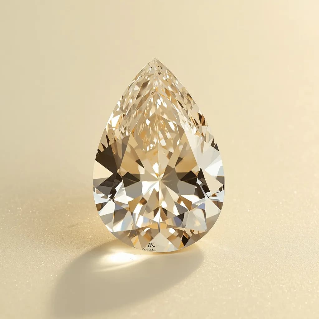 Pear shape teardrop lab-grown diamond